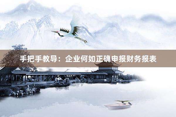 手把手教导：企业何如正确申报财务报表